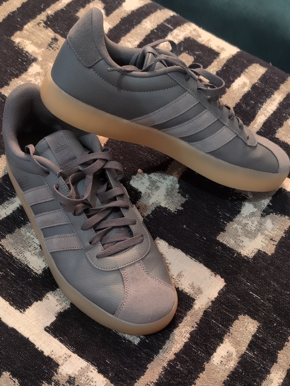 adidas Men’s Gray Sneakers with Gum Sole
